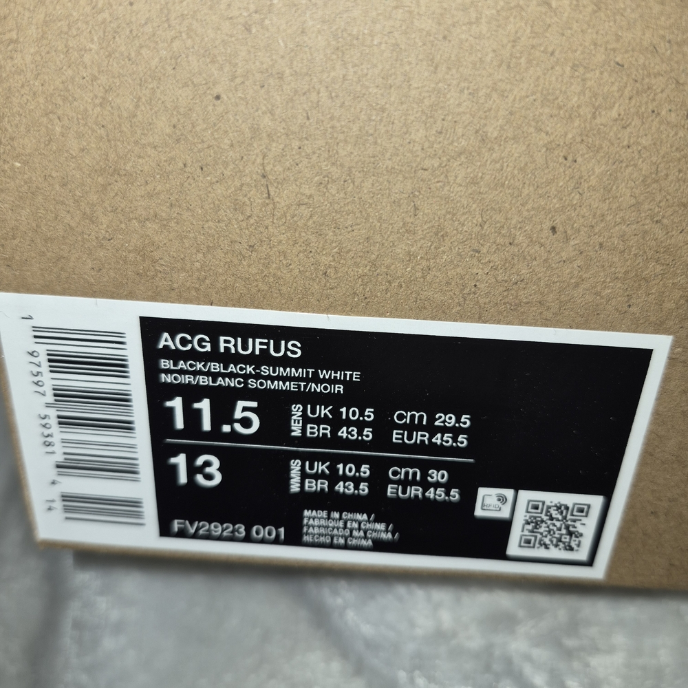 ACG Rufus Black and White Shoes